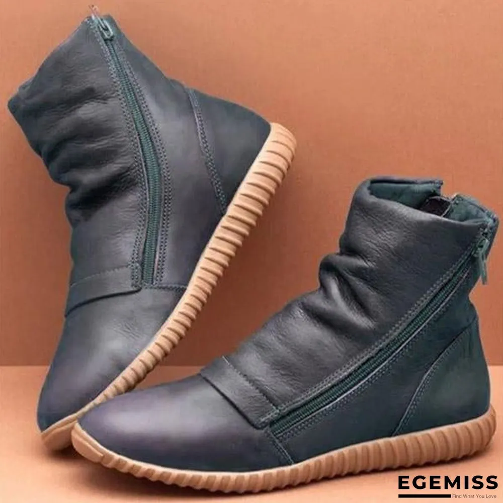 Casual Solid Zipper Ankle Boots | EGEMISS