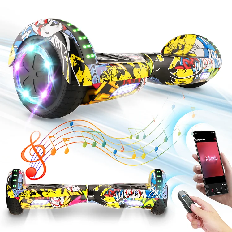 iHoverboard® Yellow Inch hoverboard with Bluetooth & LED Lights for kids,