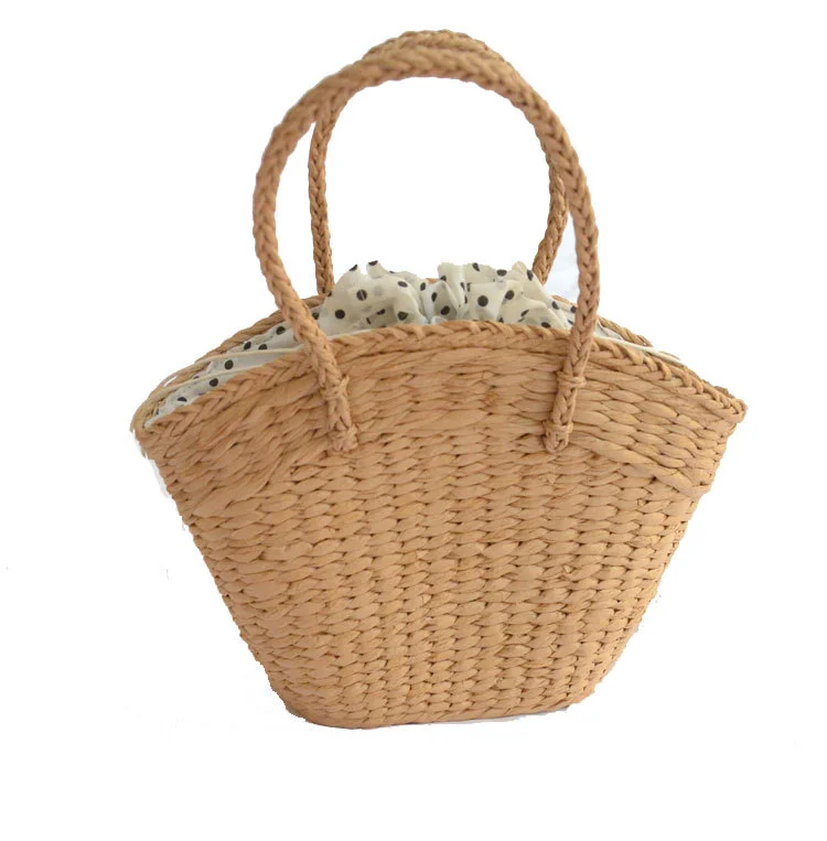 Summer bucket woven bag