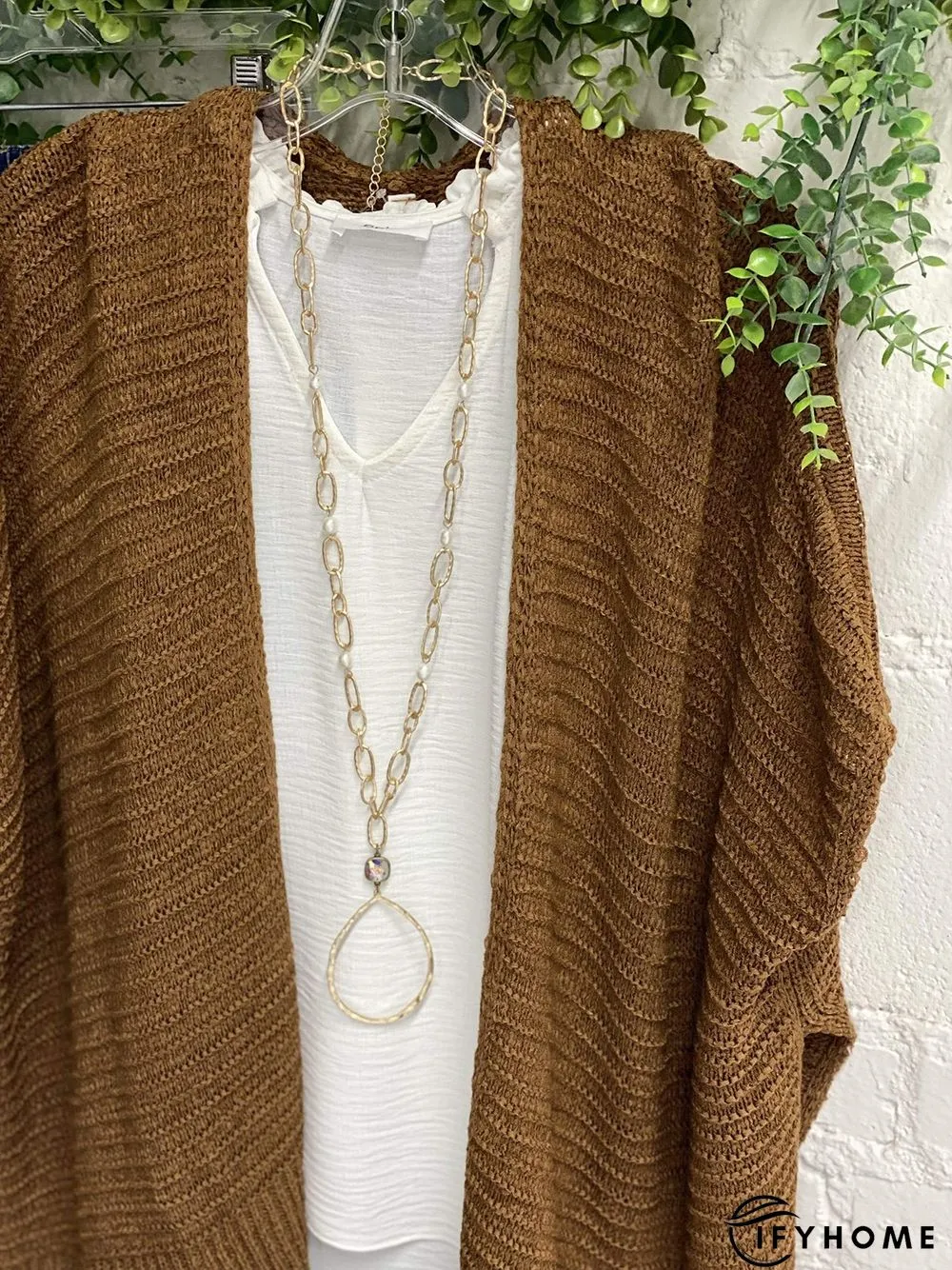 Statement Long Sleeve Acrylic Shift Sweater coat | IFYHOME