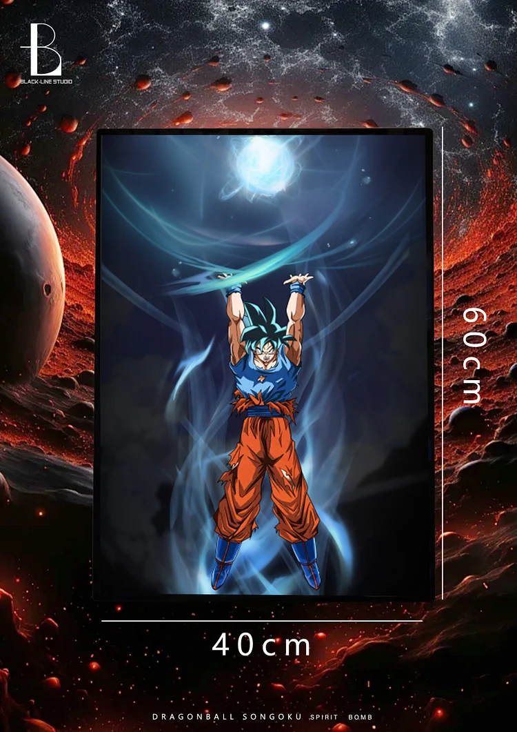 PRE-ORDER  Blackline Studio - Dragon Ball Decorative Painting of Spirit Bomb Son Goku Scene-