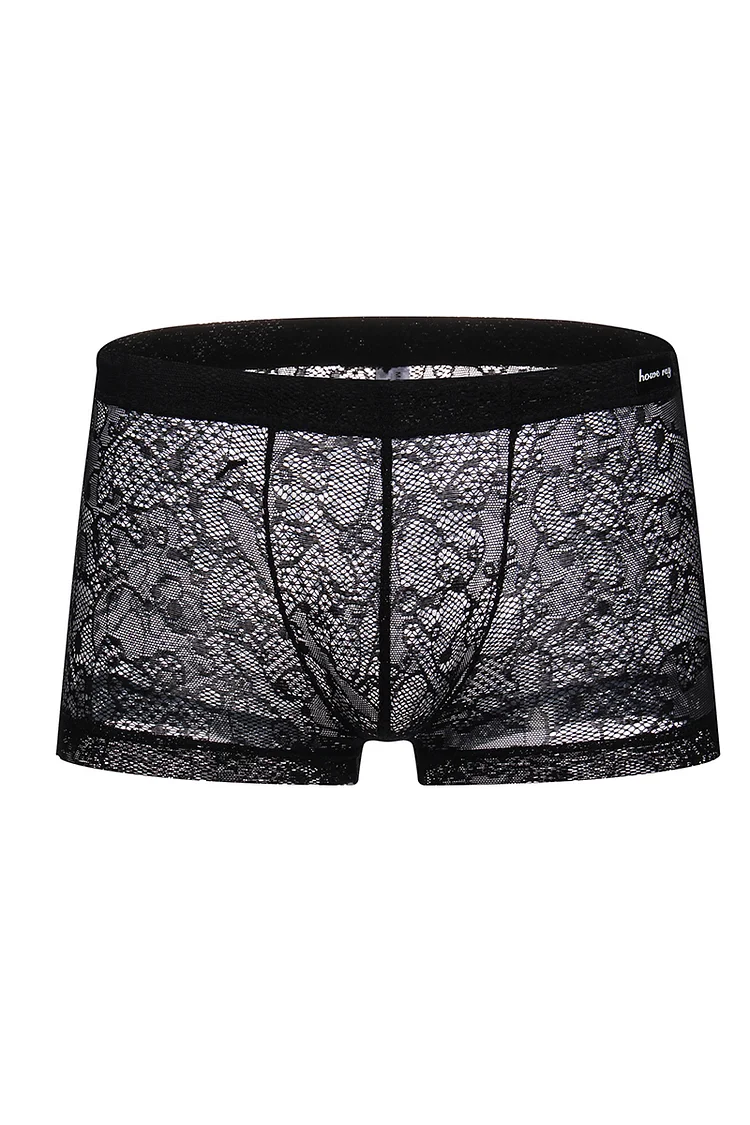 Men's Lace All Over Print Low-Waist Boxers