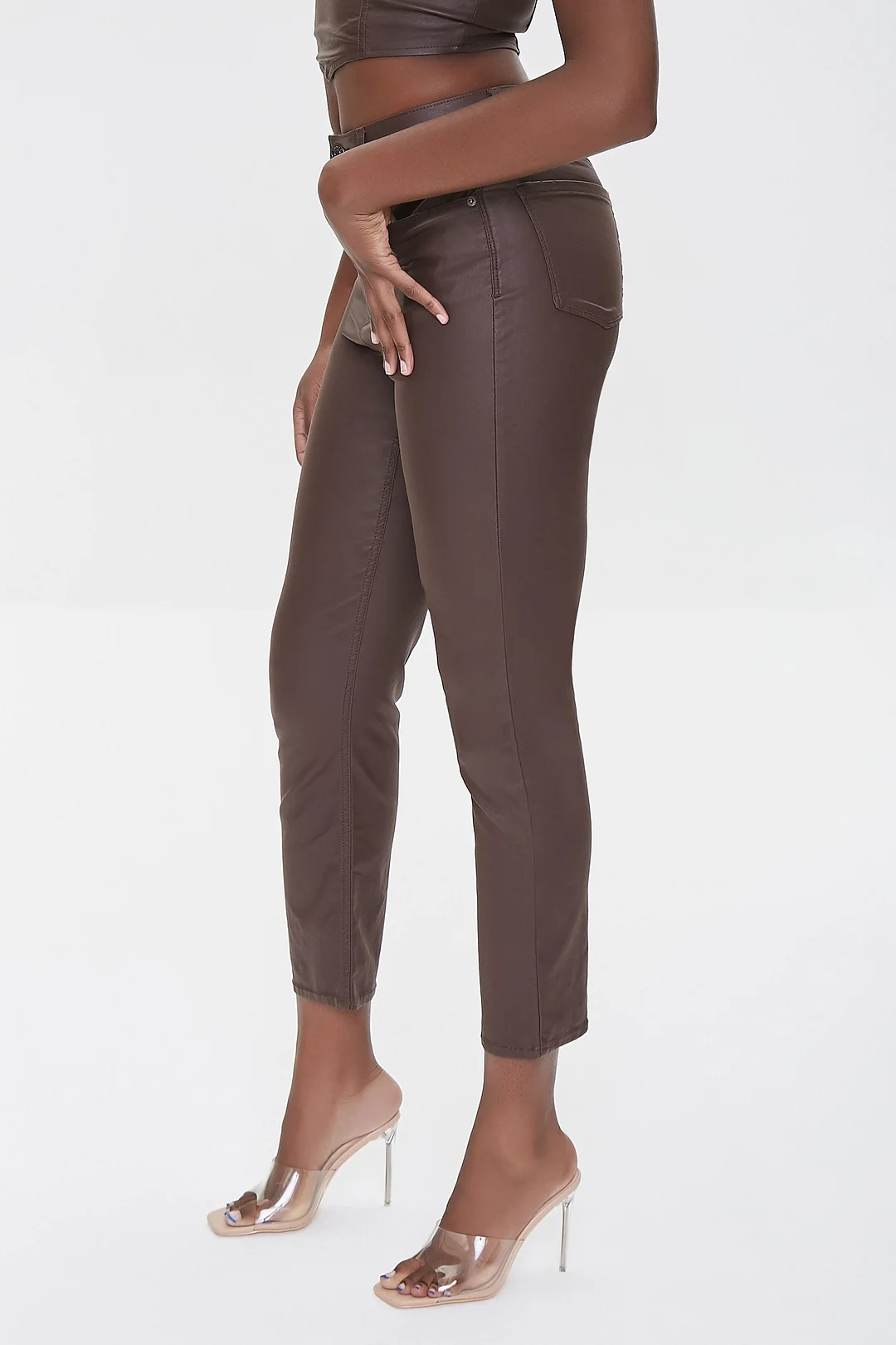 Coated High-Rise Jeans