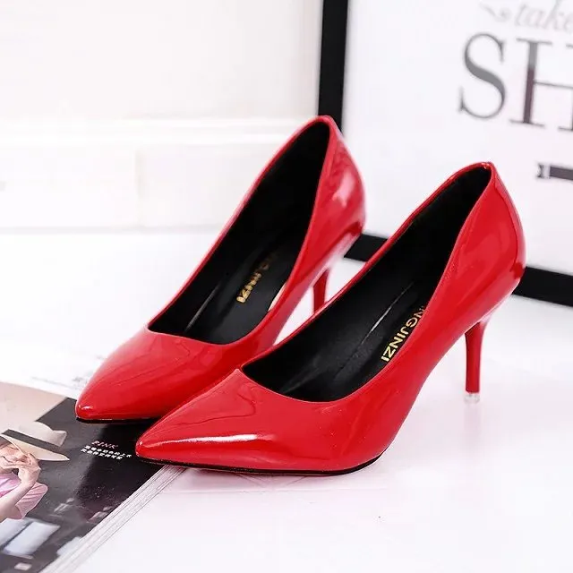 Breakj Breakj Shoes Light-Mouthed Sharp Single Shoes Fine Heel Velvet Large-Size High Heels Women's Shoes