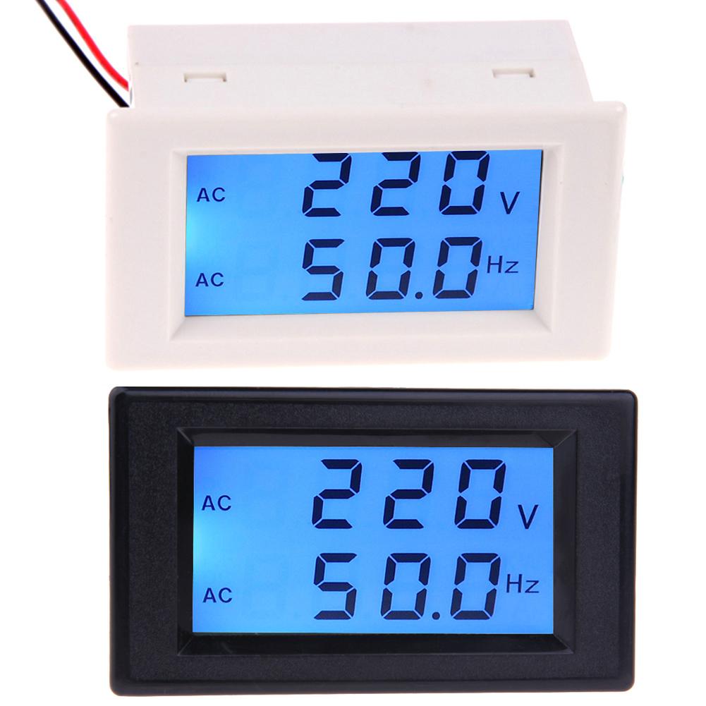 

LCD Digital Dual Display AC 150- 500V Voltmeter 45- 65Hz Frequency Meter, White, 501 Original