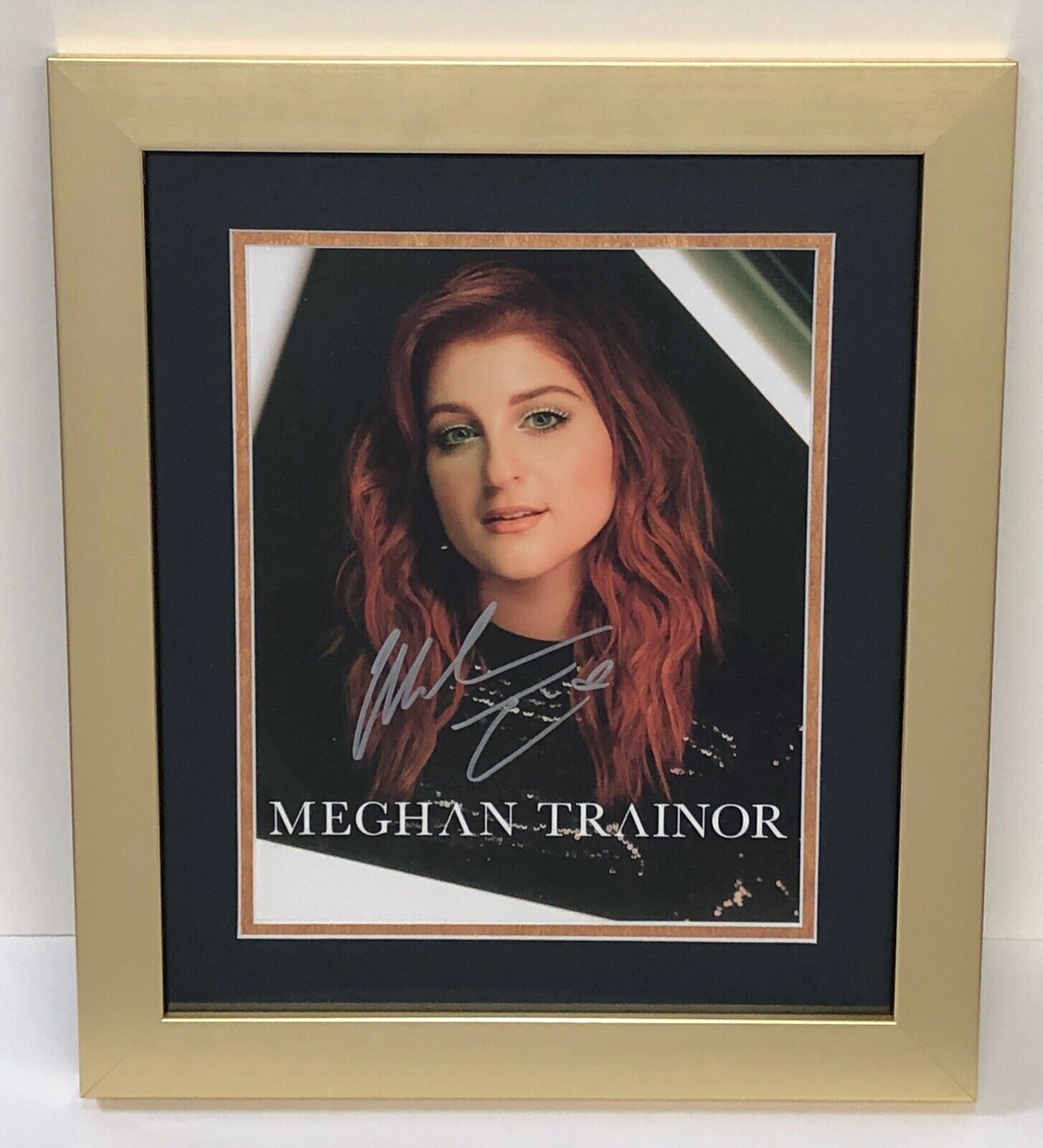 Meghan Trainor Signed Marvel Photo Poster painting Framed & Matted 13x15