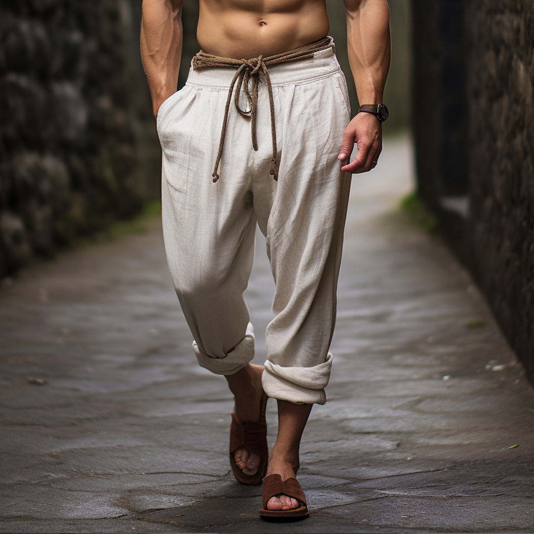 Men's Breathable Linen Casual Pants-inspireuse