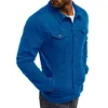 Giacca in denim casual da uomo con risvolto abbottonato