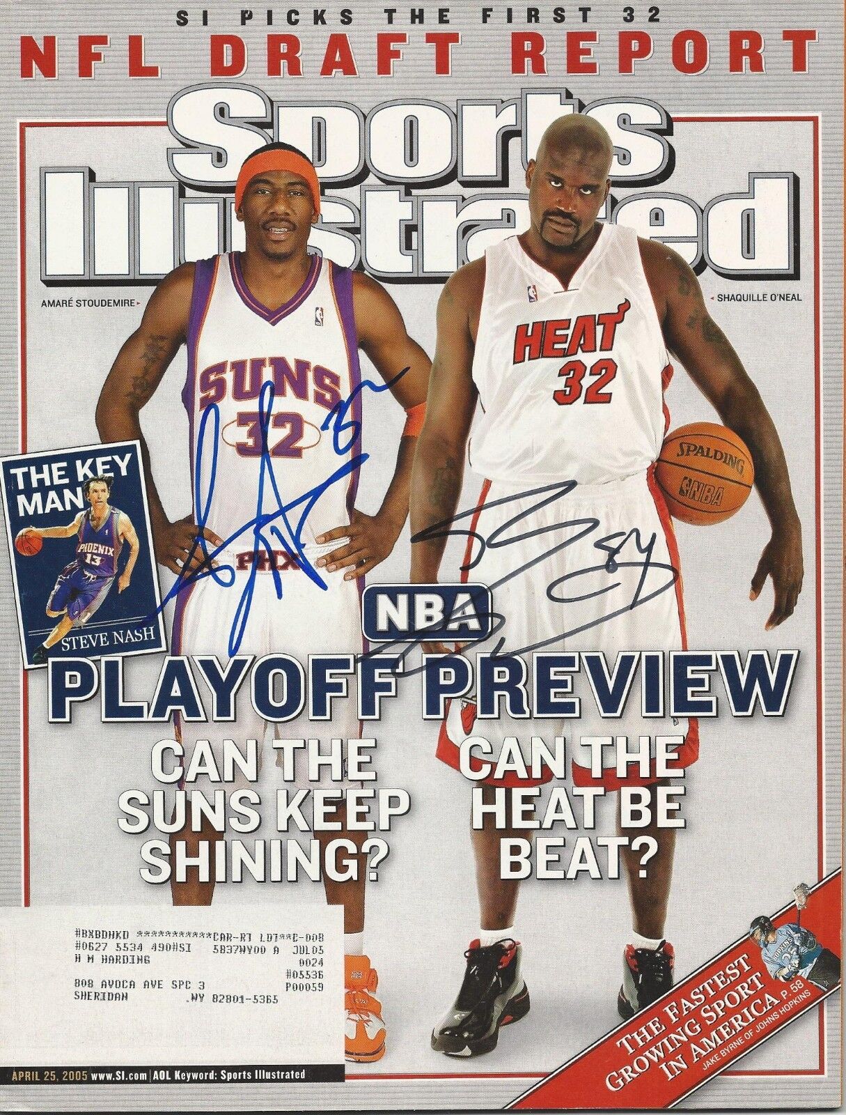 **GFA Sports Illustrated *SHAQUILLE O'NEAL & AMARE* Signed SI Magazine AD1 COA**