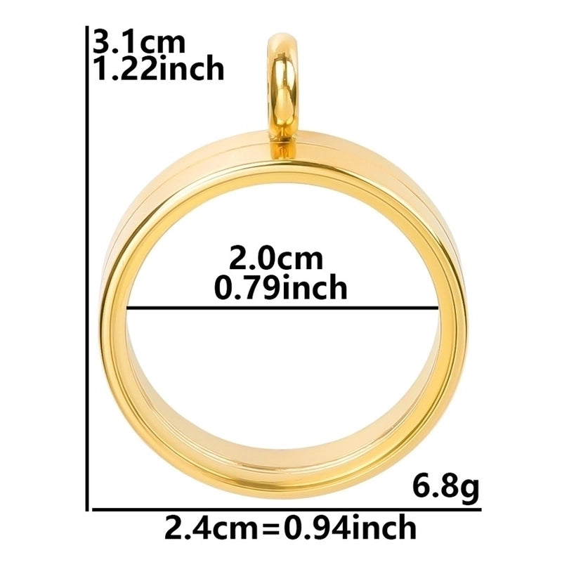 2 Pieces 304 Stainless Steel 18K Gold Plated Circle Solid Color Polished Pendant