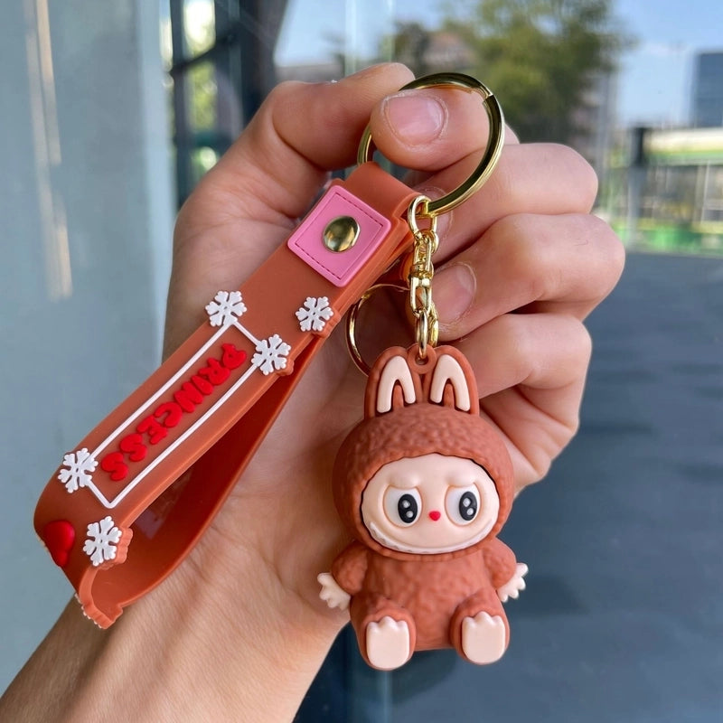 2 Pieces Cute Cartoon Character Pvc Unisex Keychain