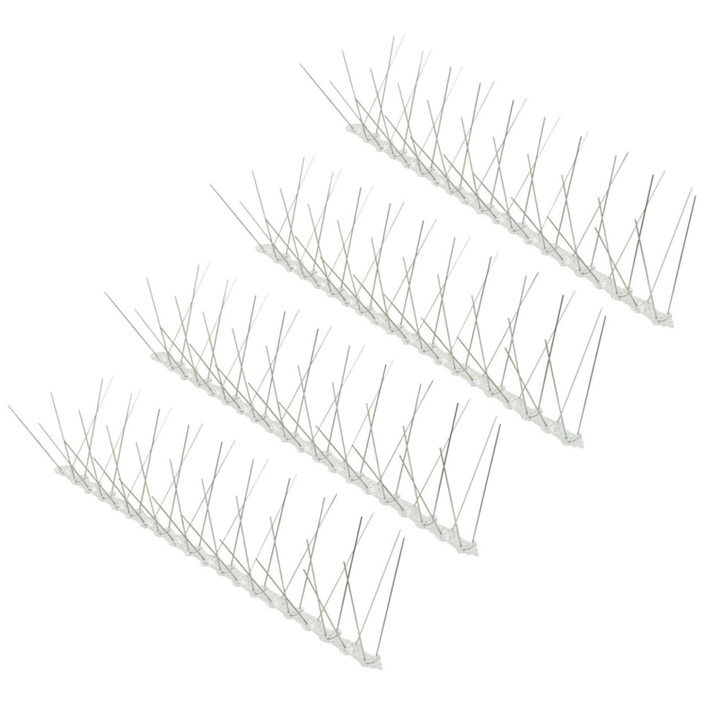 

Stainless Steel Bird Thorn Repeller Anti Bird Deterrent Spikes Strip Scarer, 4pcs 2m, 501 Original