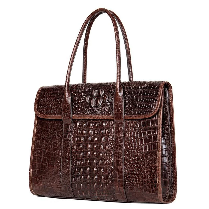 Casual Business Crocodile Leather Multipurpose Large Capacity Briefcase Handbag