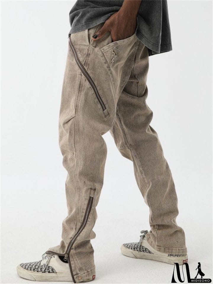 MidiSono - Vintage Fashion Skinny Washed Hip Hop Men's Jeans