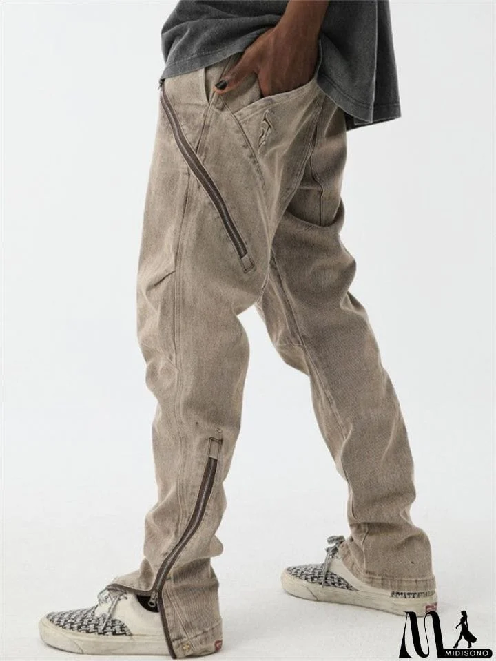 MidiSono - Vintage Fashion Skinny Washed Hip Hop Men's Jeans