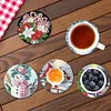 8Pcs Snowman DIY Wood Diamond Painting Coasters Kit with Round Base