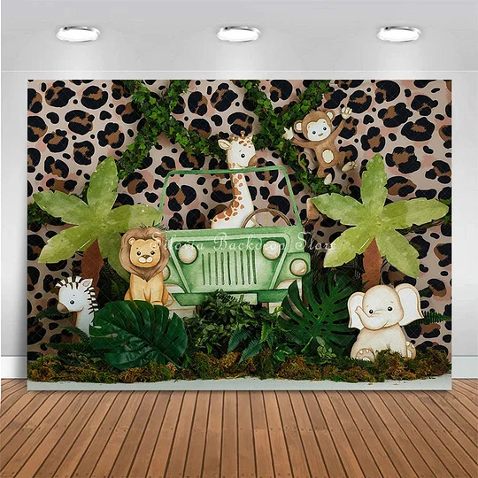 Beistle Jungle Safari Jeep Photo Prop Backdrop For Birthday Party Supplies, Multicolored