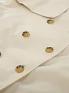 Simple Lapel Collar Buttoned Belted Loose Solid Color Trench Coat