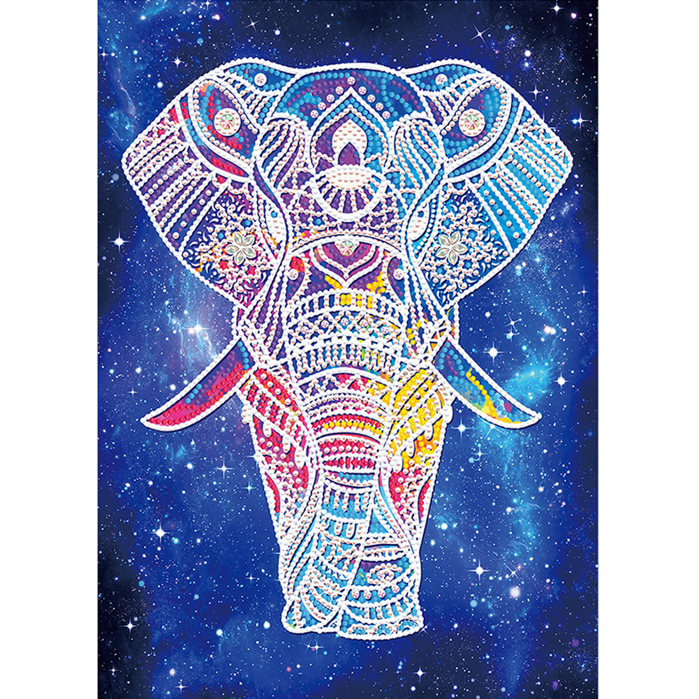 Luminous Elephant 30*40cm(canvas) special shaped drill diamond painting