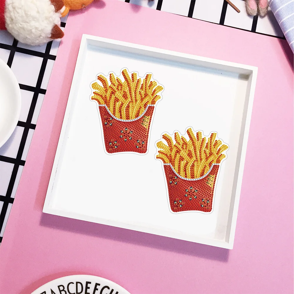 1pcs DIY French Fries Diamond Painting Magnets Refrigerator for Adults Kid Office Car Fridge
