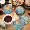 6PCS Special Shape Diamond Painting Coasters Kits (Wave Stain Glass)