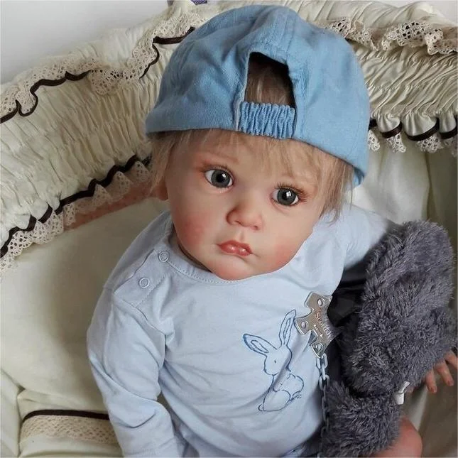 20'' Kids Reborn Lover With Blue Eyes, Lifelike Handmade Soft Body, Weighted Toddler Reborn Baby Boy Harold