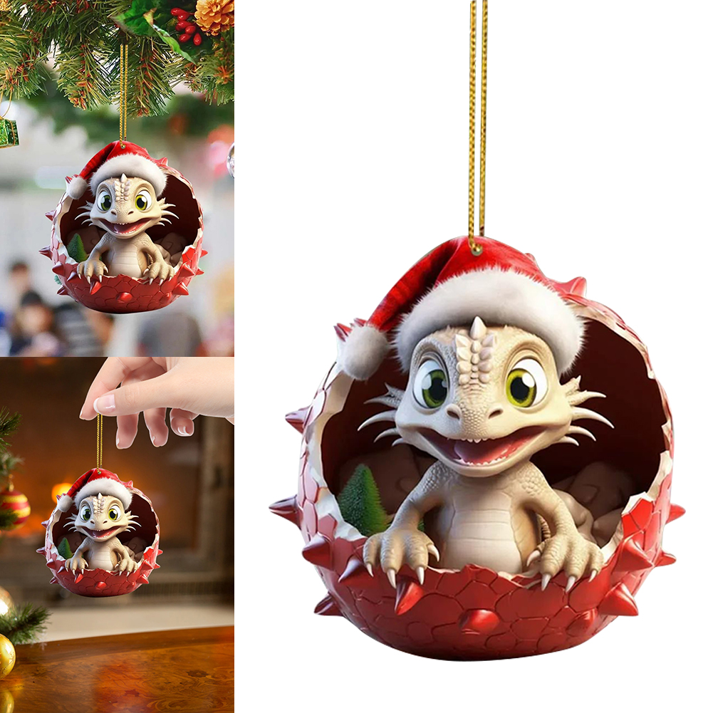 Christmas Dragon Egg Pendants Acrylic Cute Dragon Baby Decor Home Party Supplies