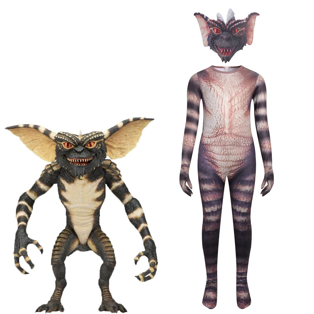Gremlins 2 Cosplay Costume Jumpsuit with Mask Outfits