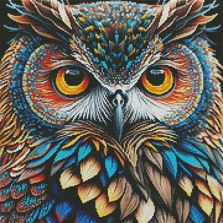 Joy Sunday Owl 14CT Stamped Cross Stitch 41*41CM