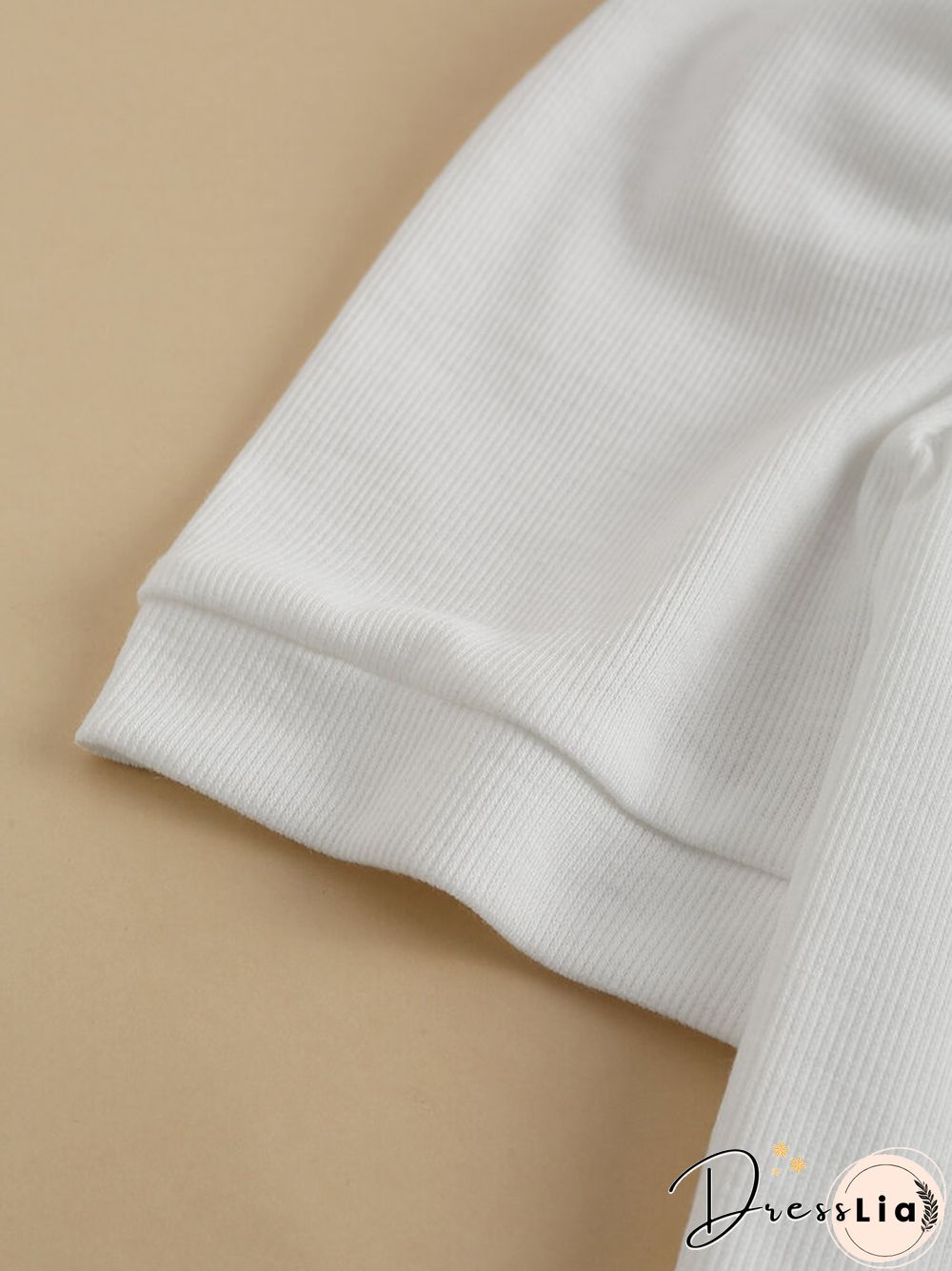 Solid Puff Short Sleeve Slit Square Collar Crop Top