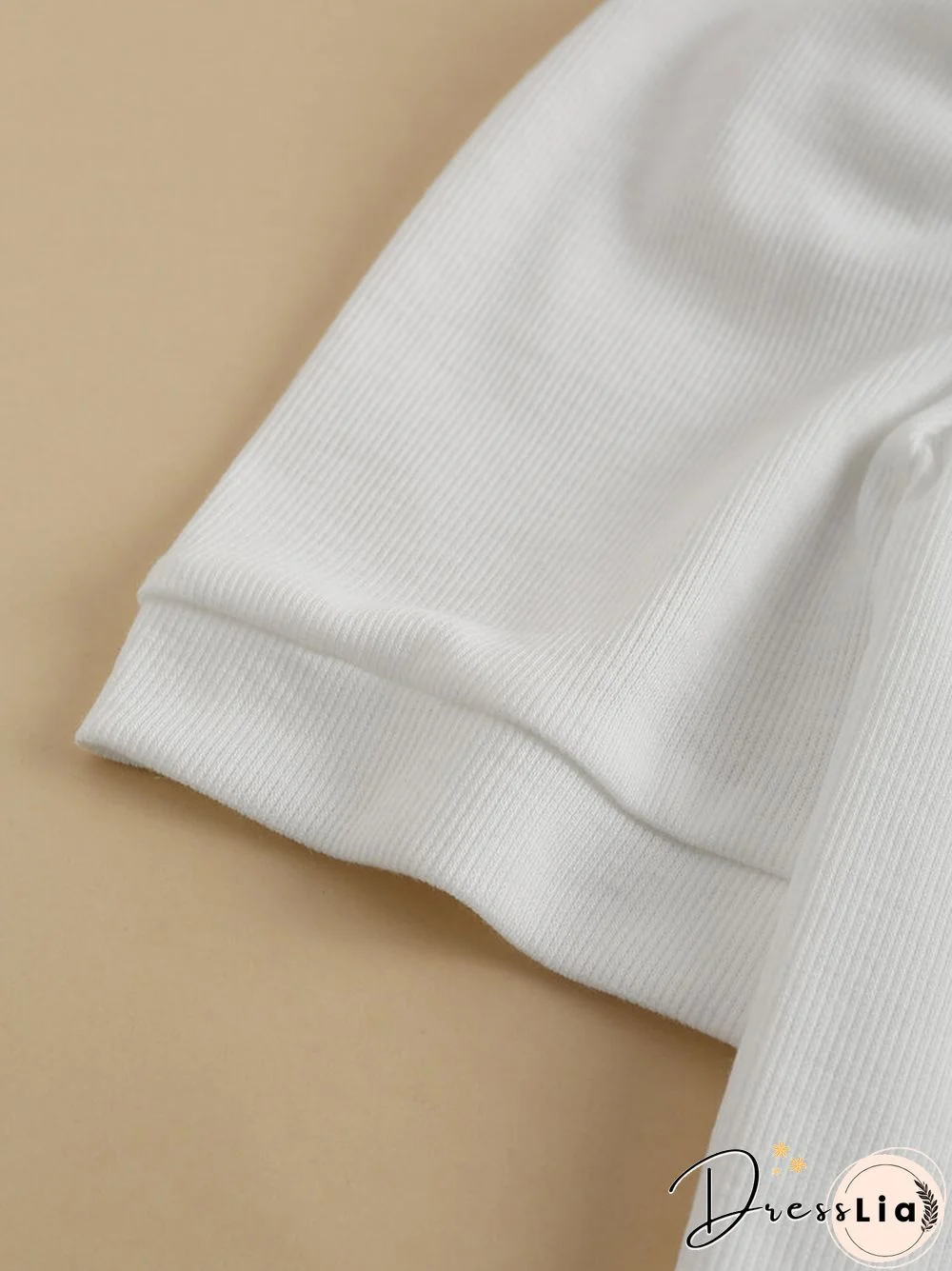 Solid Puff Short Sleeve Slit Square Collar Crop Top