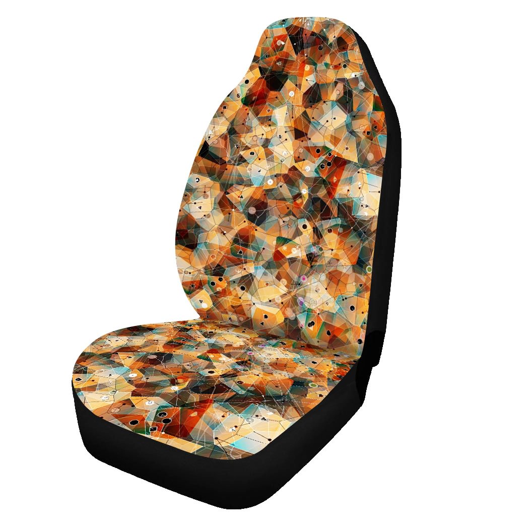 Abstract Art Pattern Front Car Seat Covers. 5-Seater Set Protector Car Mat Covers, Fit Most Vehicle, Cars, Sedan, Truck, SUV, Van