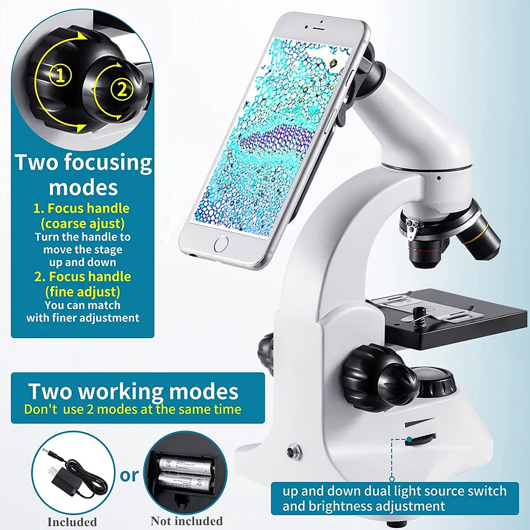 BEBANG 40X2000X Microscopes for Kids Adults Students, with Microscope