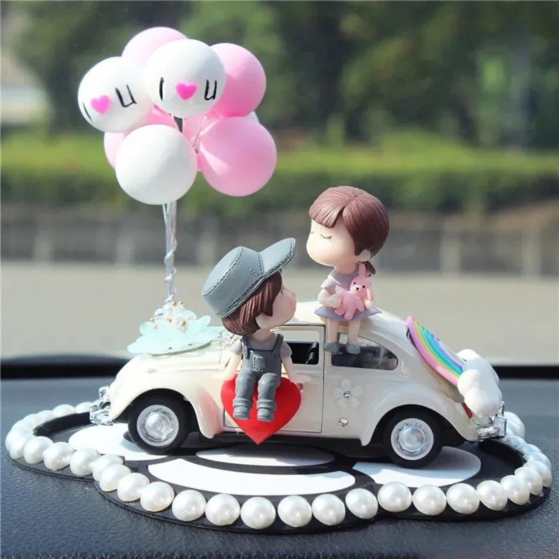 New Arrival Cute Female Car Ornaments  Plush Rearview Mirror Car Pendant Car Interior Decorations