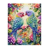 Colorful Parrot Flower - Pearls Painting