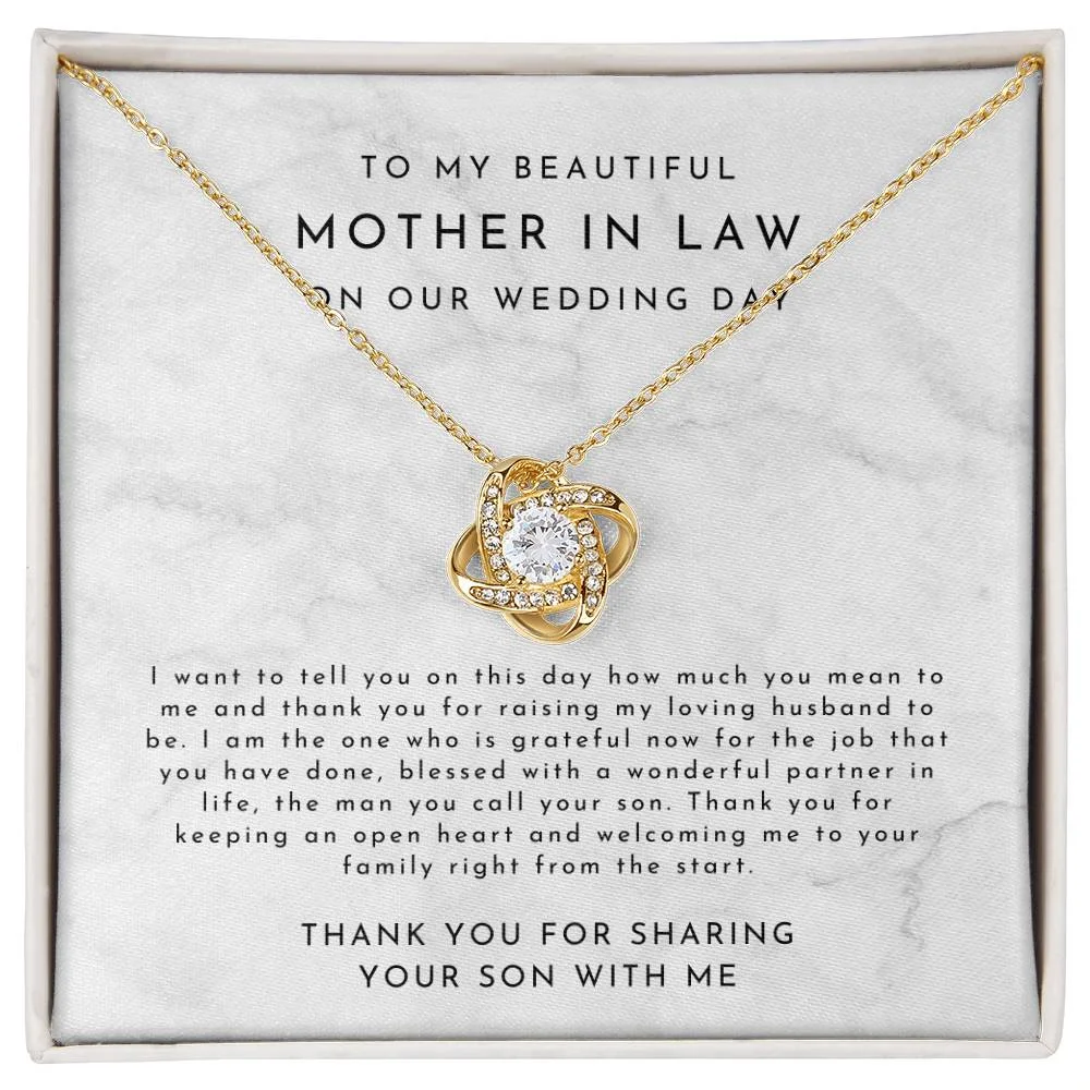 Mother In Law Gift (I Want To Tell You) Love Knot Necklace