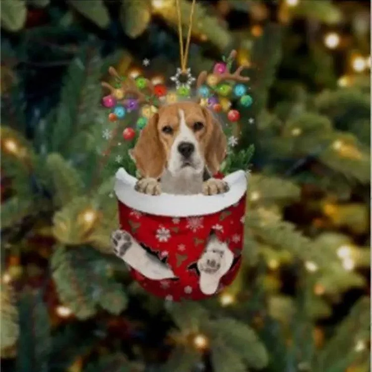 Beagle Acrylic Christmas Tree Ornament