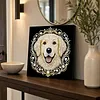 DIY Pearl Painting Dog for Home Wall Decor with Frame(30x30cm)