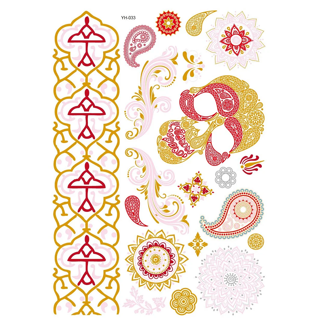 Tattoo Sexy Feather Moon Star Temporary Tattoo Female Party Body Arm Art Fake Flash Tatoos Gold Metallic Tattoo Stickers