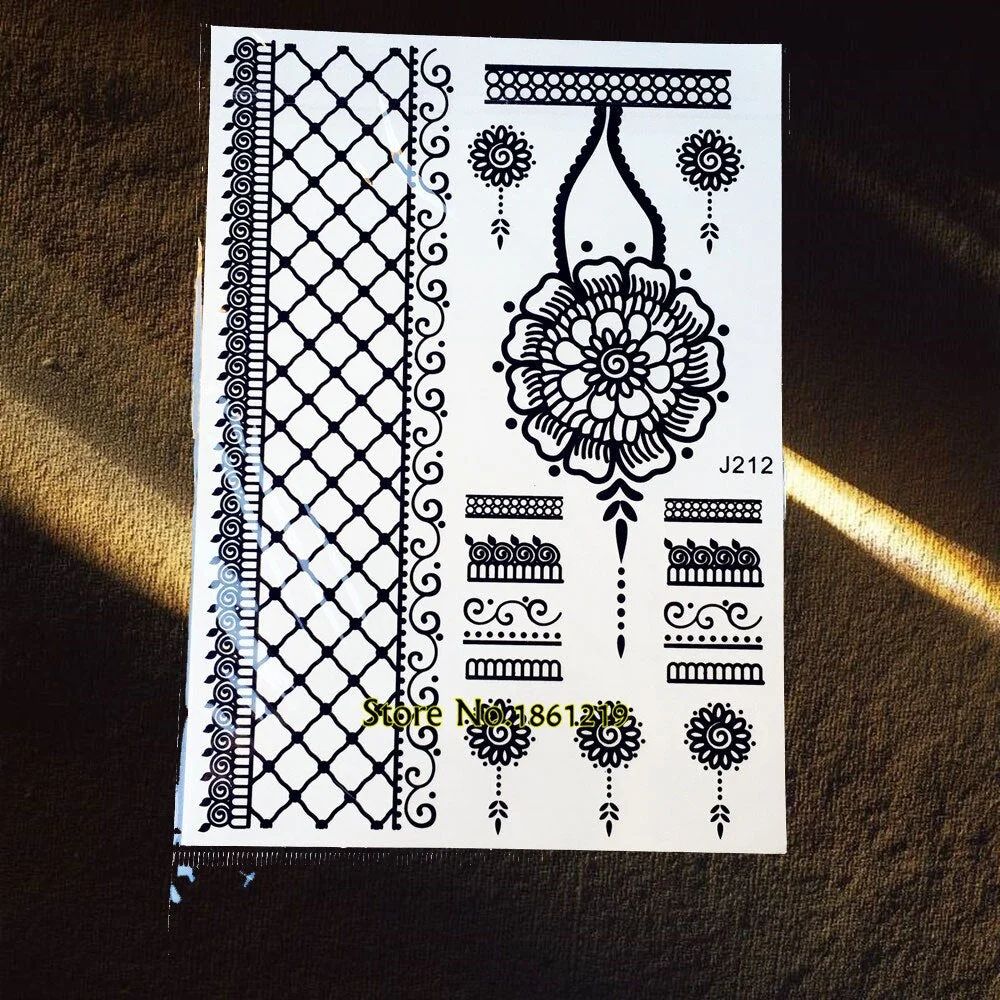 25 Styles Popular Black Temporary Tattoo Fake Dandelion Fairy Tatoo Women Lady Body Art Decals Waterproof Henna Tattoo Stickers