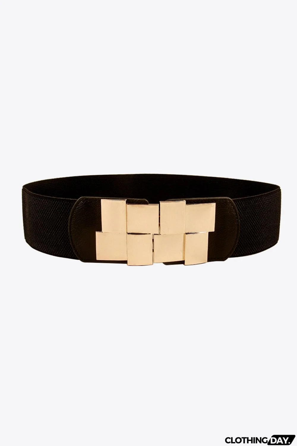 Geometric Buckle Elastic Wide Belt