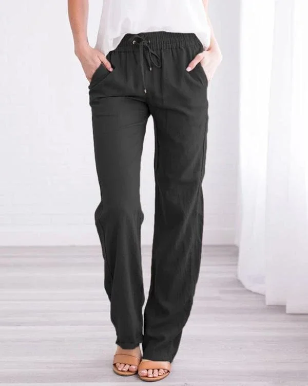 women s linen cotton straight pants p399383