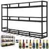 [US Local Warehouse] Bar Liquor Bottle Display Shelf Wall-Mounted Wine Storage Rack Home Glass Holder