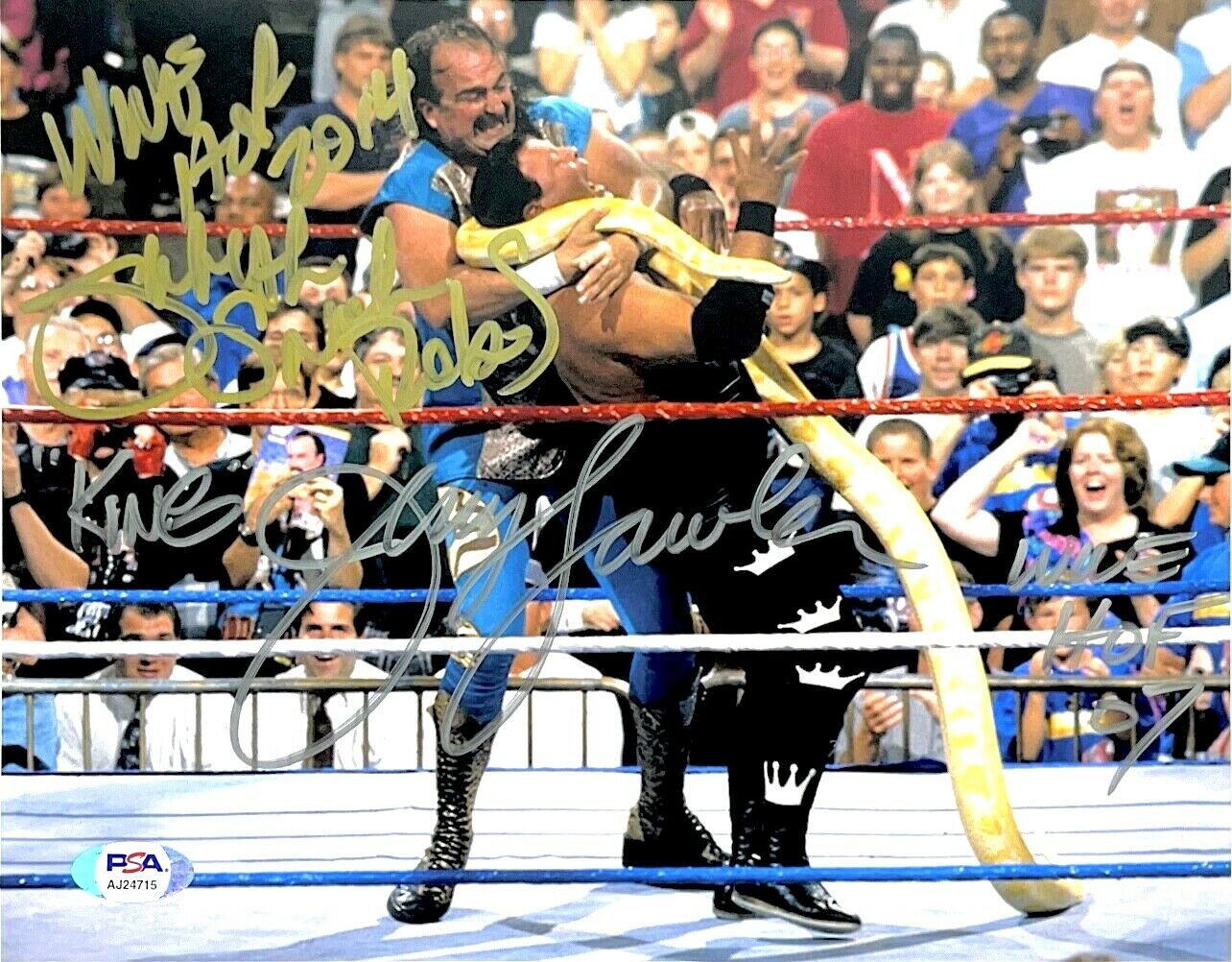 WWE JERRY LAWLER JAKE THE SNAKE HAND SIGNED AUTOGRAPHED 8X10 Photo Poster painting WITH PSA COA