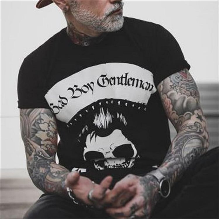 Skull Dark Print Loose T-Shirts