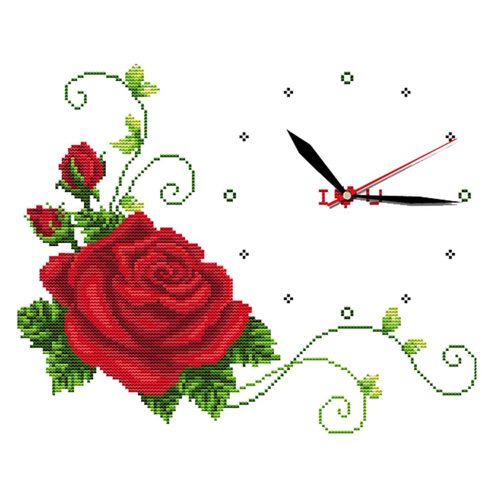

Red Flower - 14CT Stamped Cross Stitch - 35*29CM, 501 Original