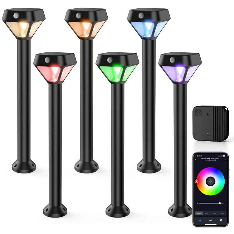 XMCOSY+ Smart Solar Motion Sensor Light - 6 pack (Included Smart Bridge)