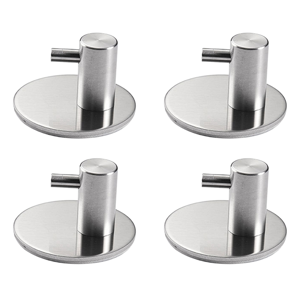 

1pc/4pcs Stainless Steel Wall Hook Self Adhesive Sticky Hanger Storage Hook, 4 pcs black, 501 Original
