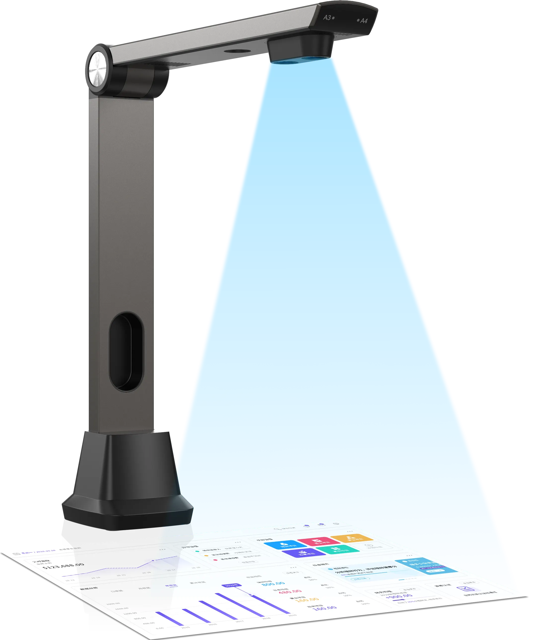 18MP Dual lens High speed A3 OCR Document Scanner for RFID library ...