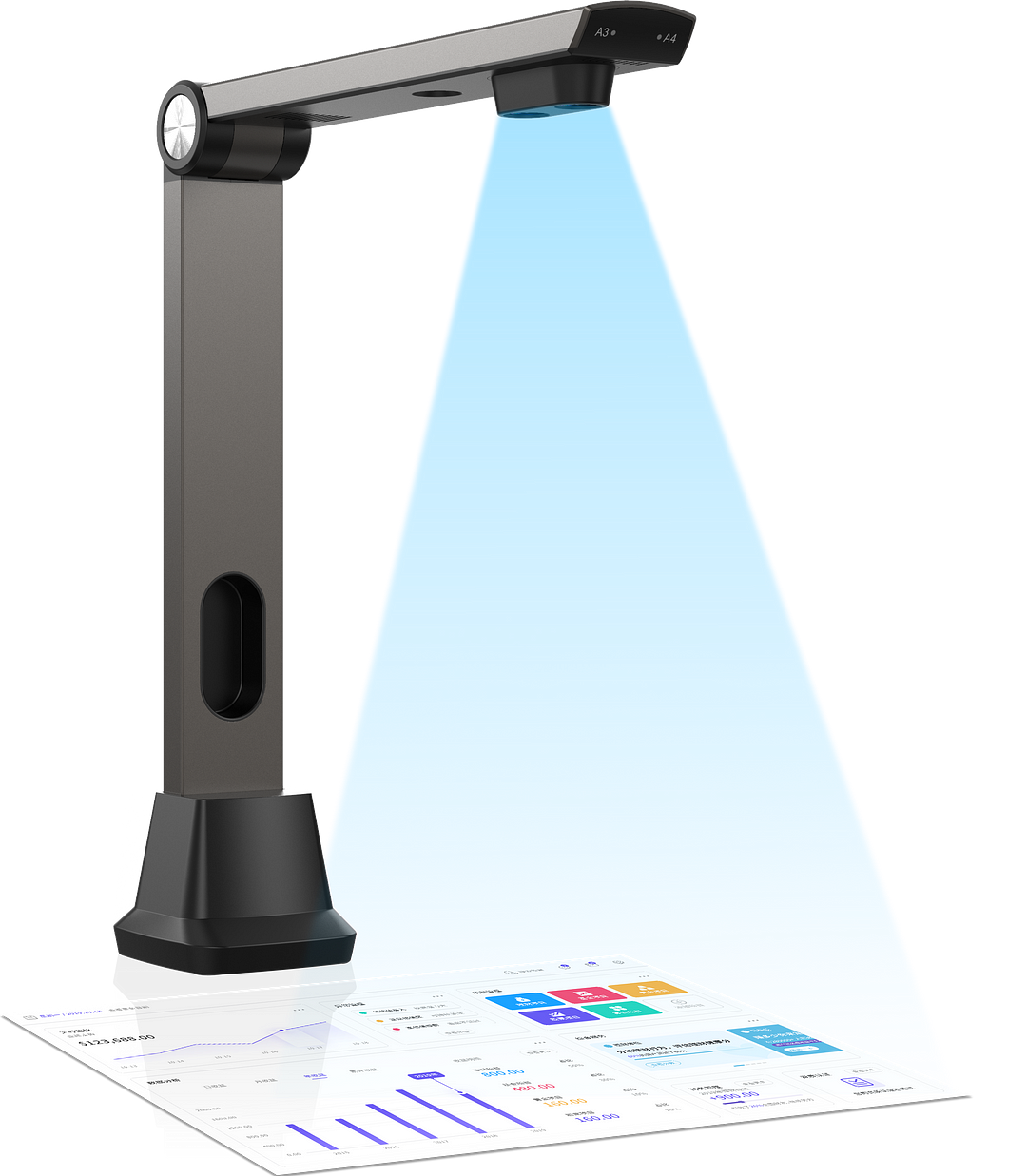 18MP Dual lens High speed A3 OCR Document Scanner for RFID library smart office